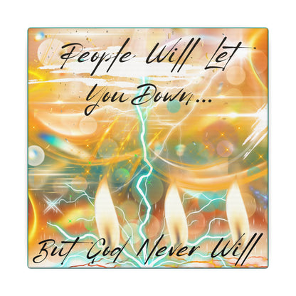But God Never Will - Inspirational Wall Art Print, Motivational Canvas, Home Decor, Gift for Faith, Uplifting Quote, Modern Home Wall Art