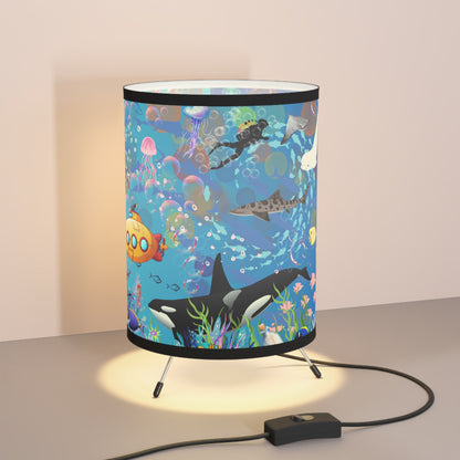 Ocean View Tripod Lamp with High-Res Printed Shade, US\CA plug