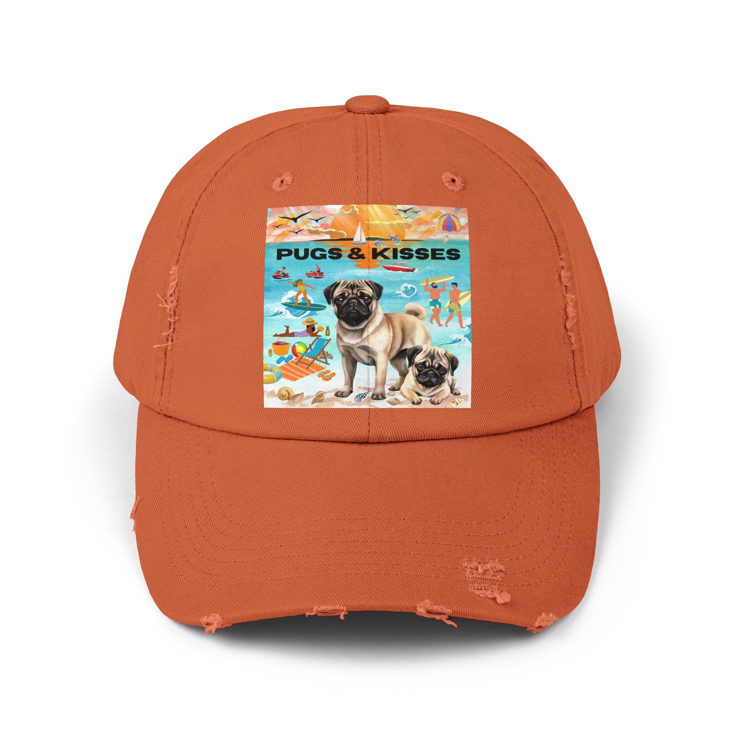 Pugs & Kisses Unisex Distressed Cap