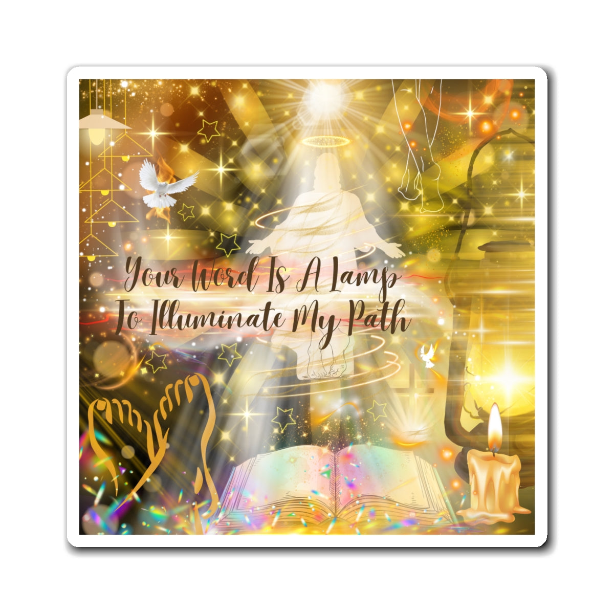 Your Word - Inspirational Spiritual Magnet, Positive Energy Decor, Gift for Friends, Meditation Reminder, Home Decor, Faith and Motivation