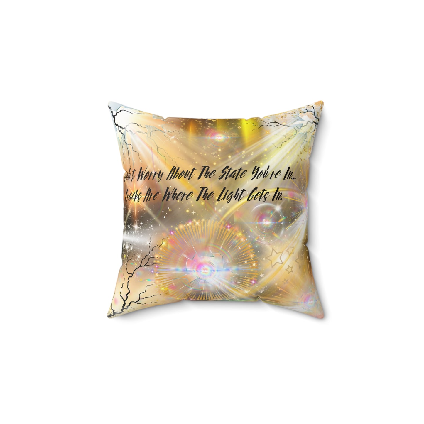 Don't Worry Spun Polyester Square Pillow