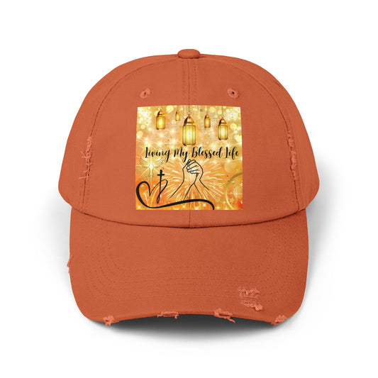 Living My Blessed Life Unisex Distressed Cap