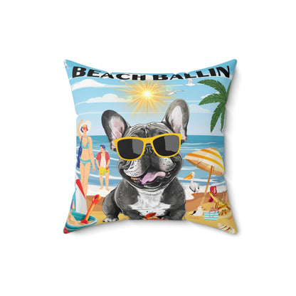 Beach Ballin Spun Polyester Square Pillow