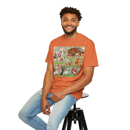 Springtime At The Barnyard Unisex Garment-Dyed T-shirt