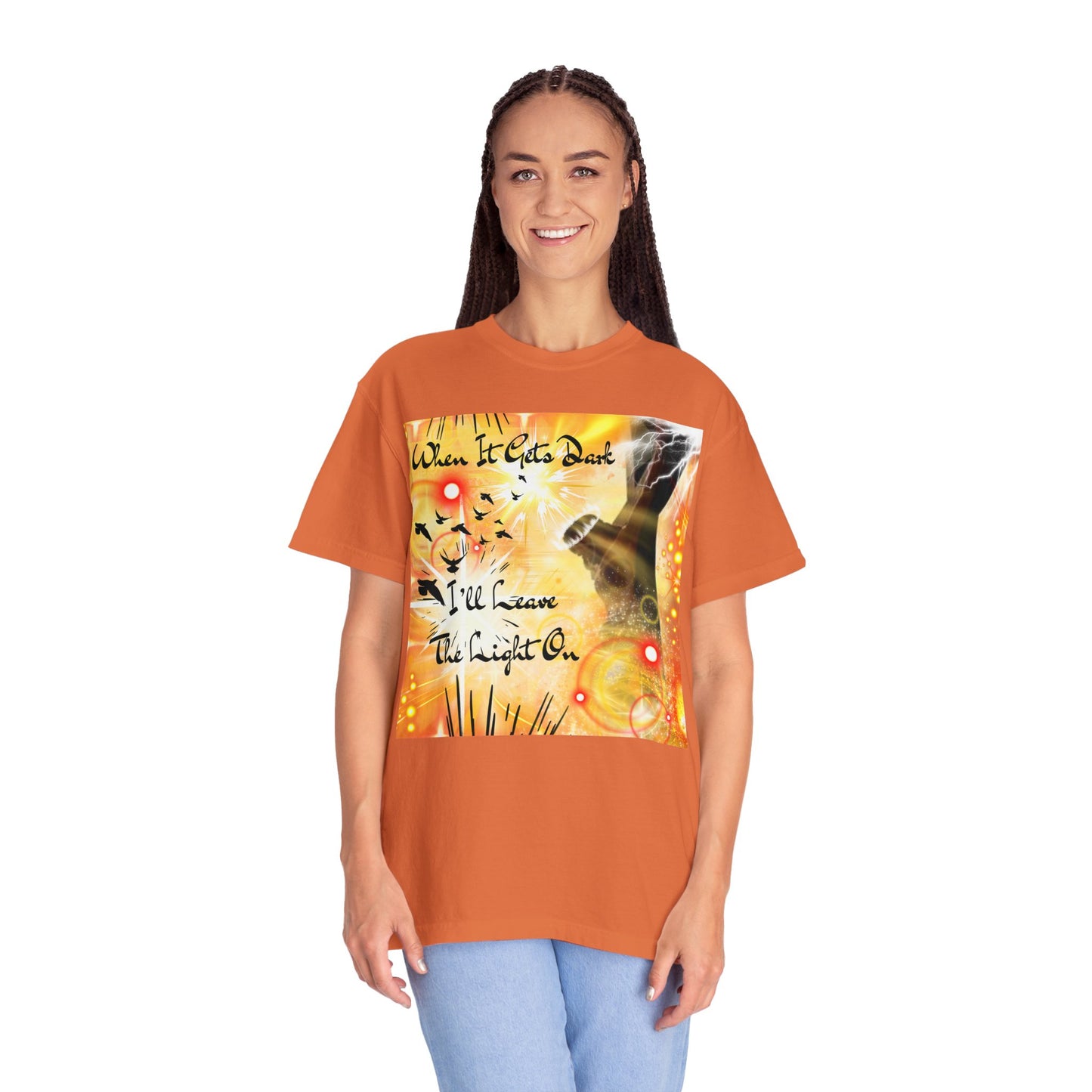 Leave The Light On Unisex Garment-Dyed T-shirt