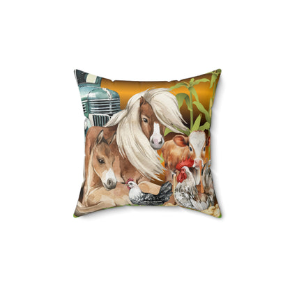 The Farm Spun Polyester Square Pillow