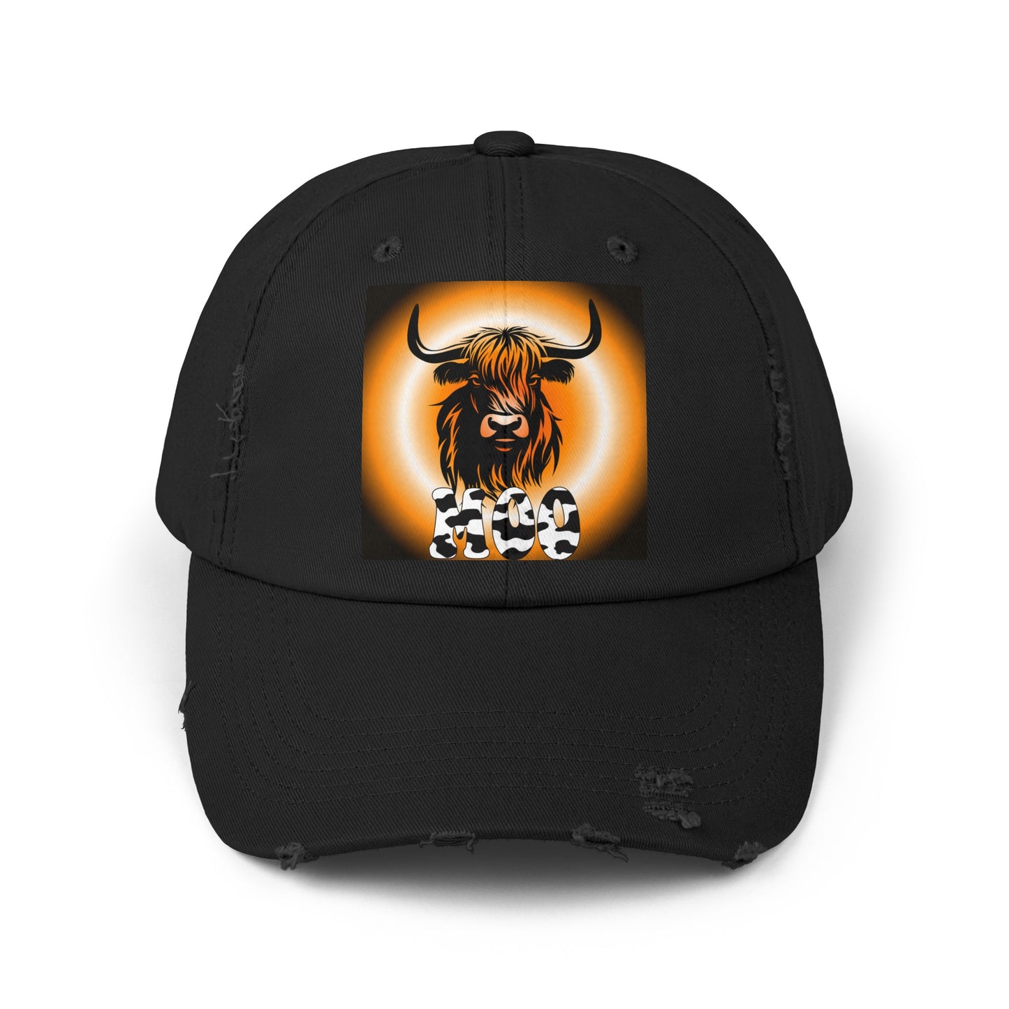 Moo Unisex Distressed Cap