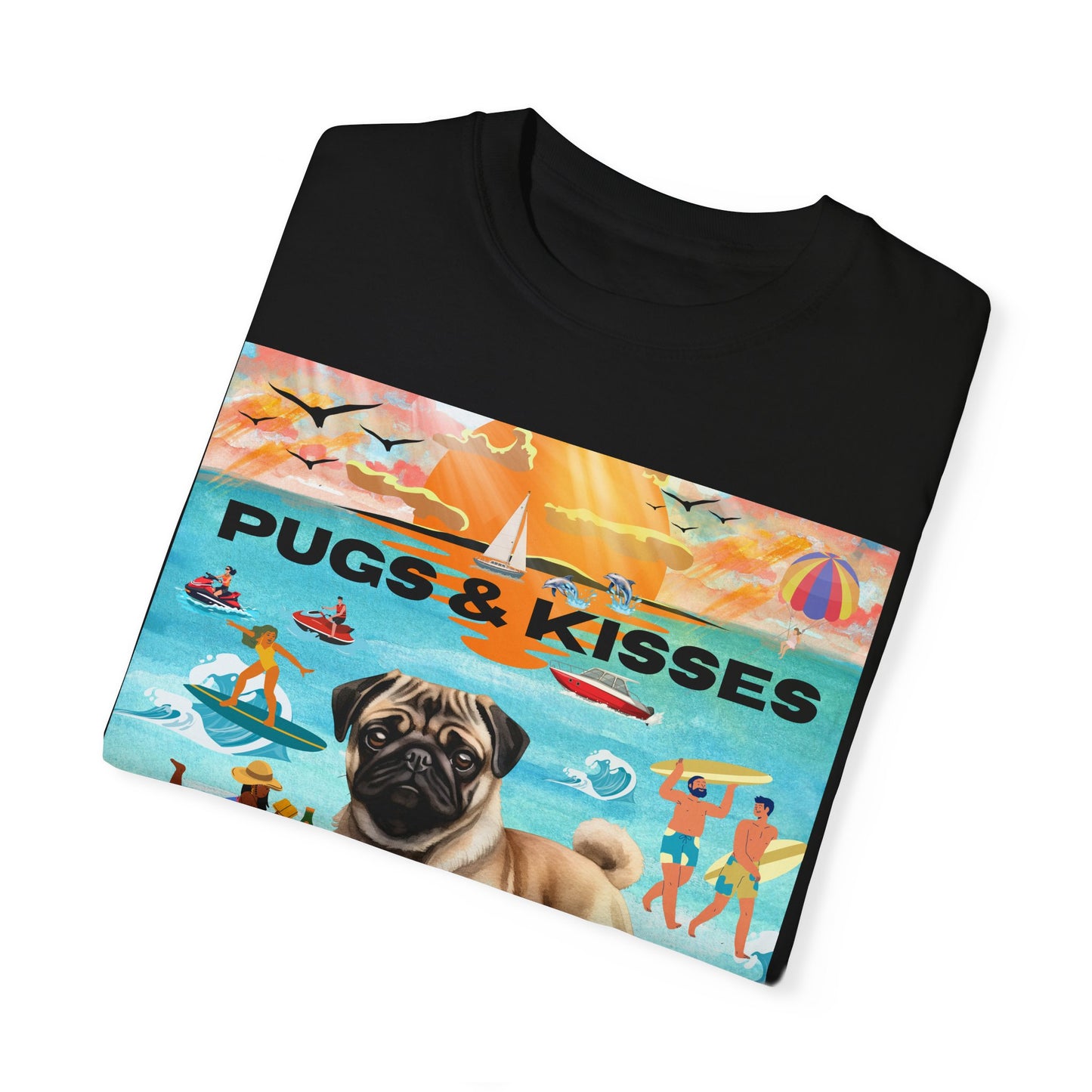 Pugs & Kisses Unisex Garment-Dyed T-shirt