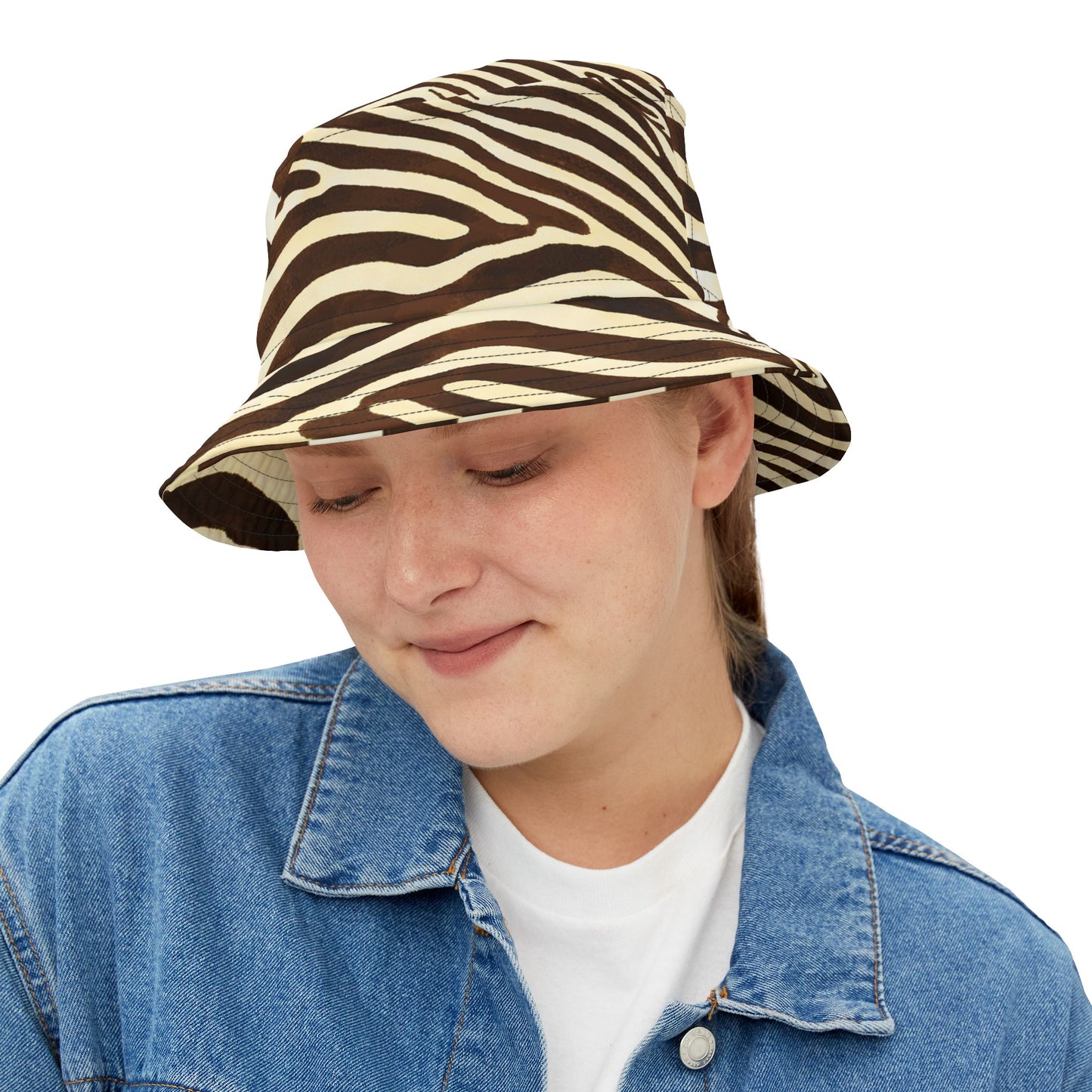 Bucket Hat (AOP) Zebra Brown