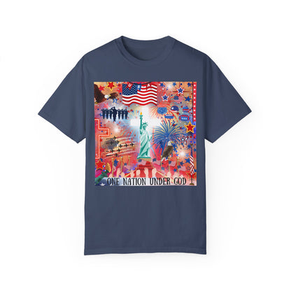 One Nation Under God Unisex Garment-Dyed T-shirt