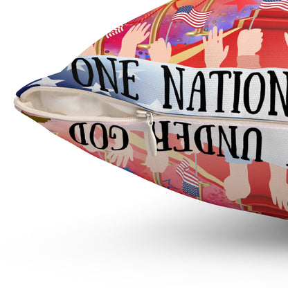 One Nation Under God Spun Polyester Square Pillow