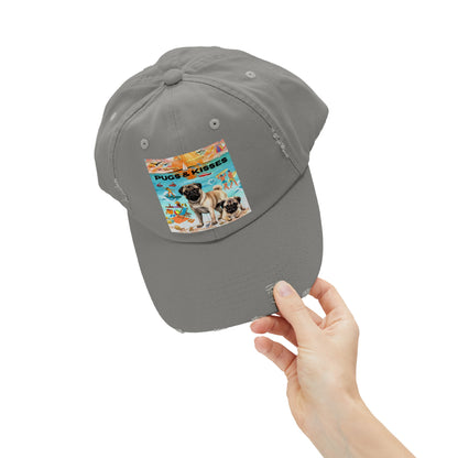 Pugs & Kisses Unisex Distressed Cap