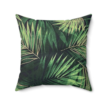 Spun Polyester Square Pillow Palm Leaves