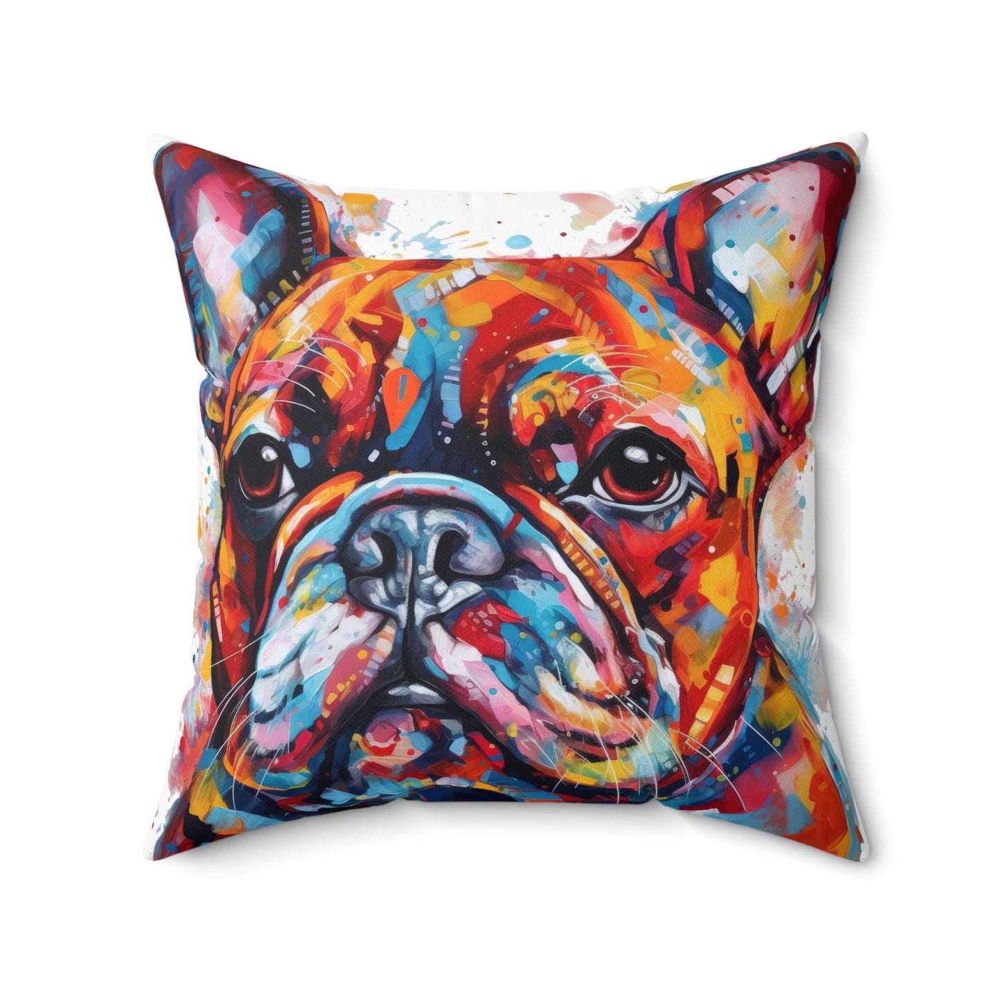 Frenchie In Color 5 Spun Polyester Square Pillow