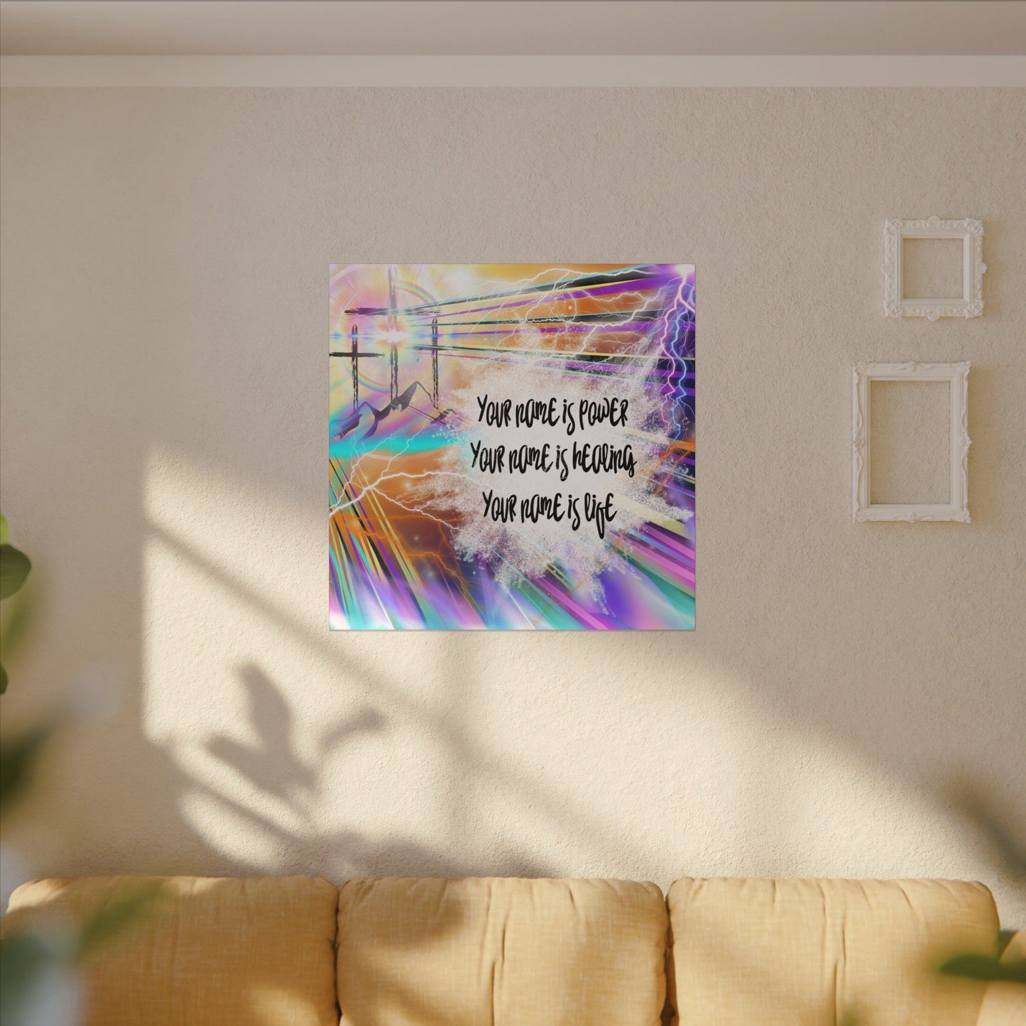 Your Name - Inspirational Wall Art Canvas, Motivational Home Decor, Faith-Based Gift, Religious Art for Home, Modern Canvas Print, Uplifting Artwork