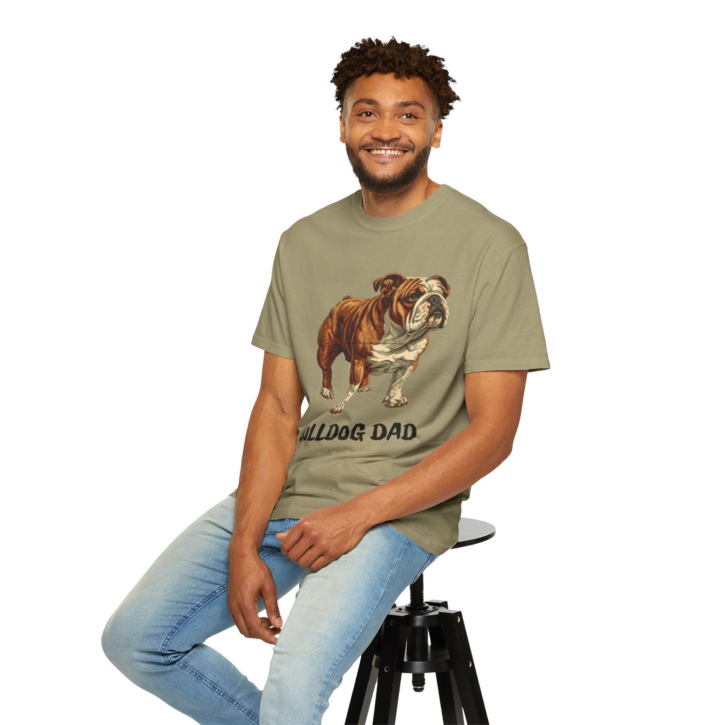 English Bulldog Dad Unisex Garment-Dyed T-shirt