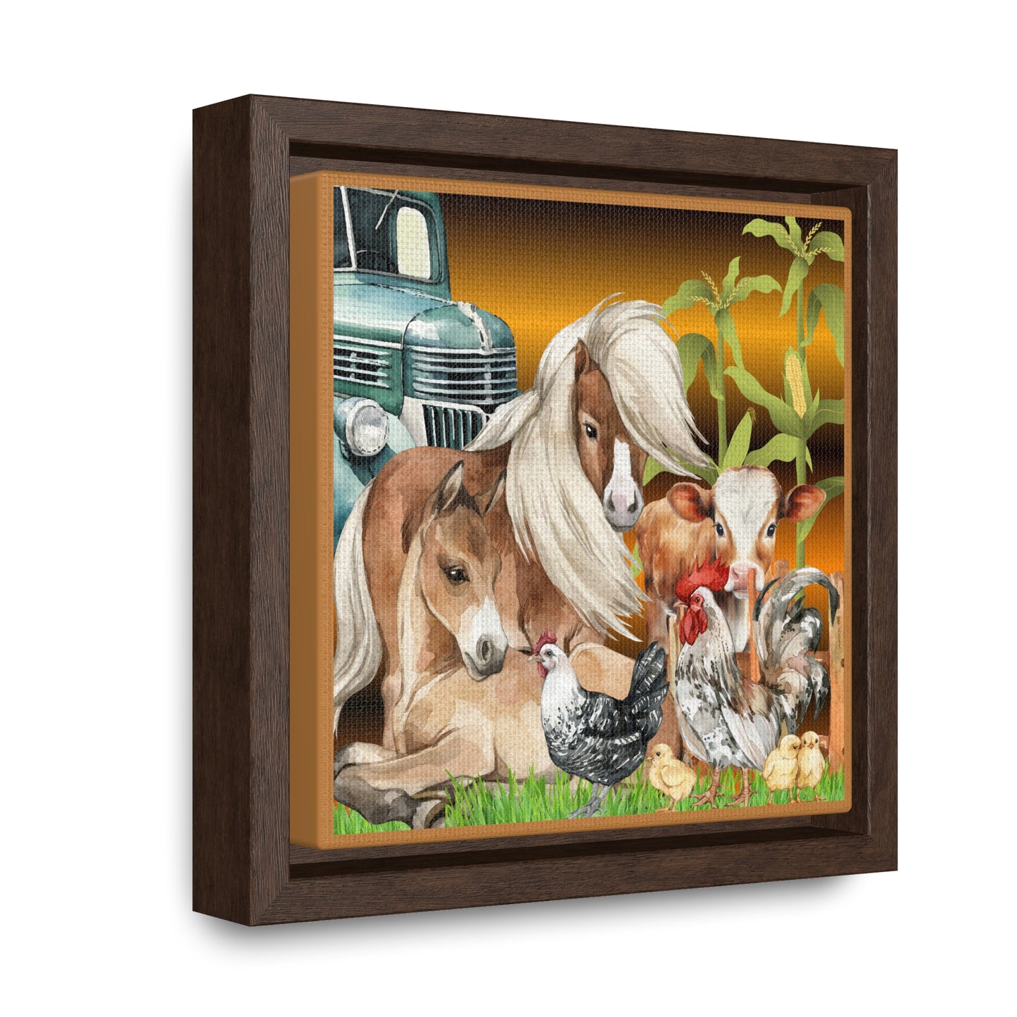 The Farm Gallery Canvas Wraps, Square Frame