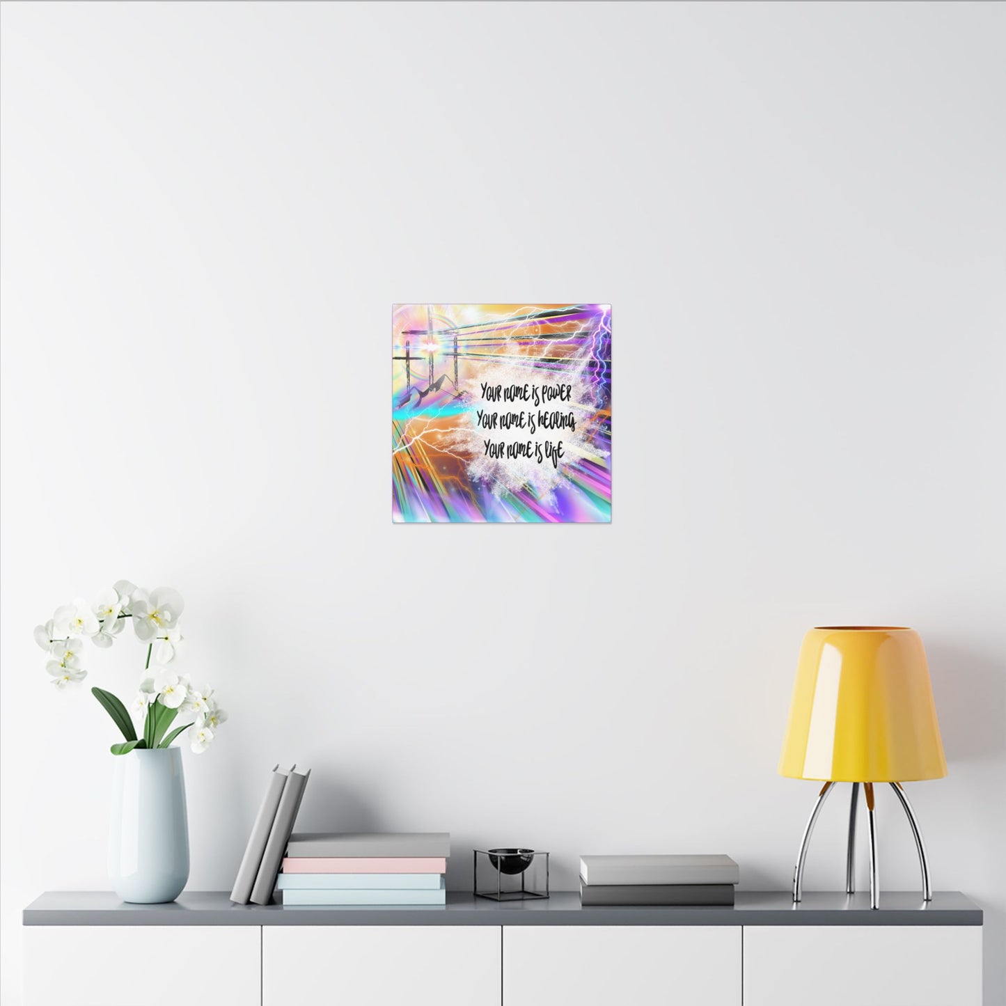 Your Name - Inspirational Wall Art Canvas, Motivational Home Decor, Faith-Based Gift, Religious Art for Home, Modern Canvas Print, Uplifting Artwork