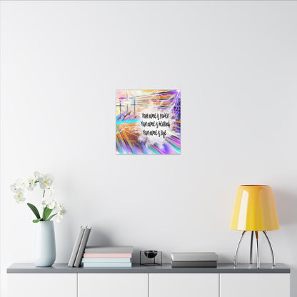Your Name - Inspirational Wall Art Canvas, Motivational Home Decor, Faith-Based Gift, Religious Art for Home, Modern Canvas Print, Uplifting Artwork