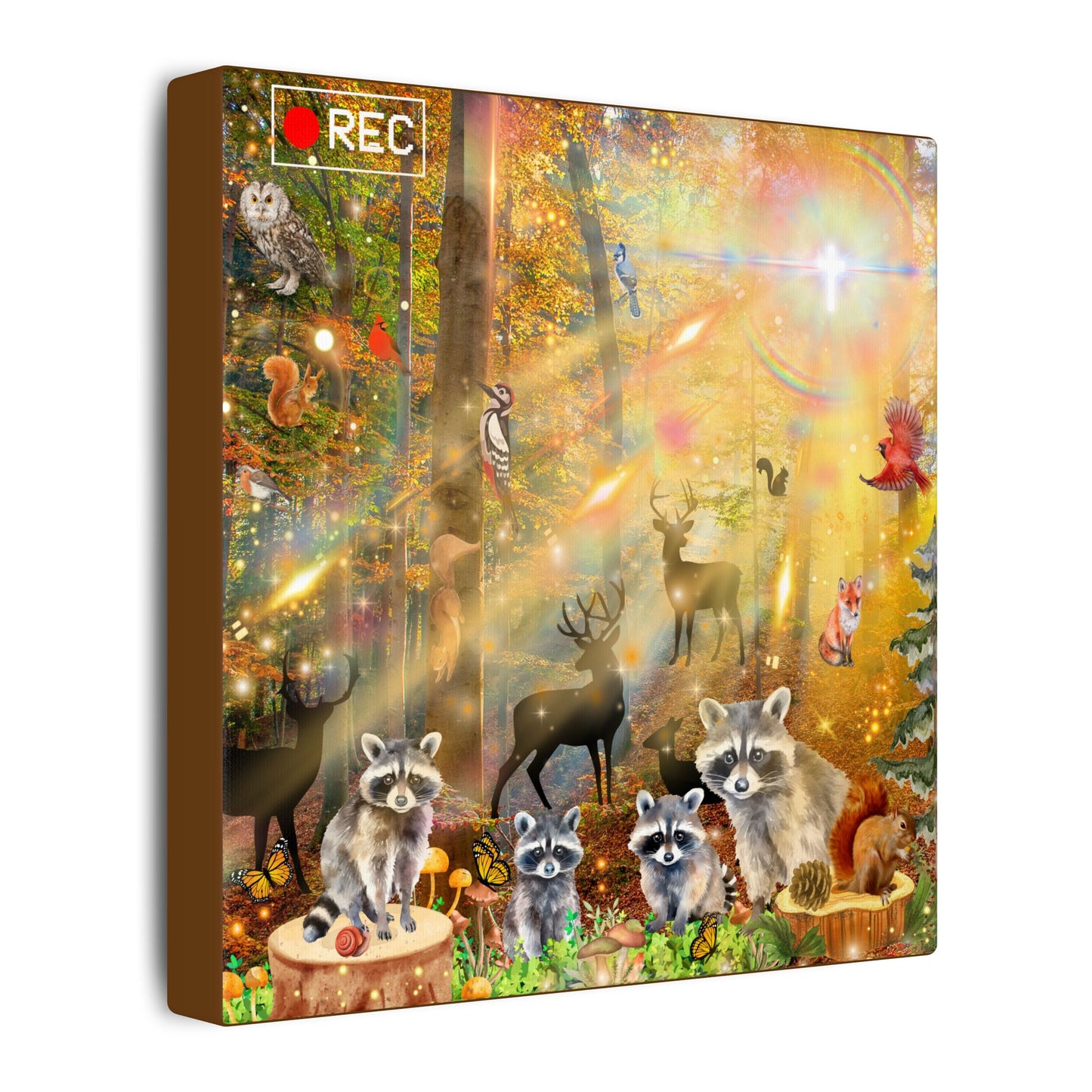 Take A Hike - Nature-Themed Canvas Art, Wildlife Decor, Forest Wall Art, Animal Lovers Canvas, Magical Forest Painting