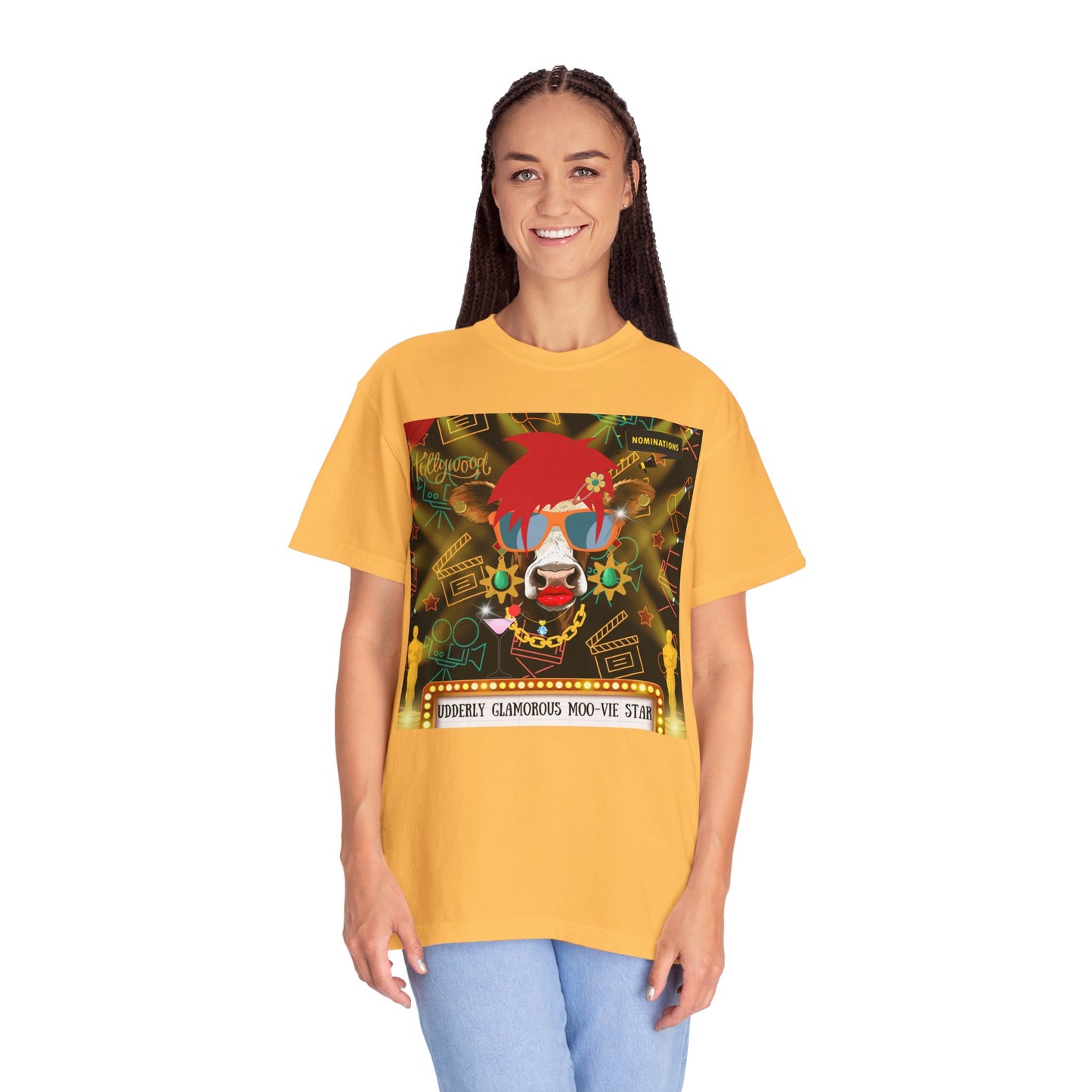 Udderly Glamorous Moo-vie Star Unisex Garment-Dyed T-shirt