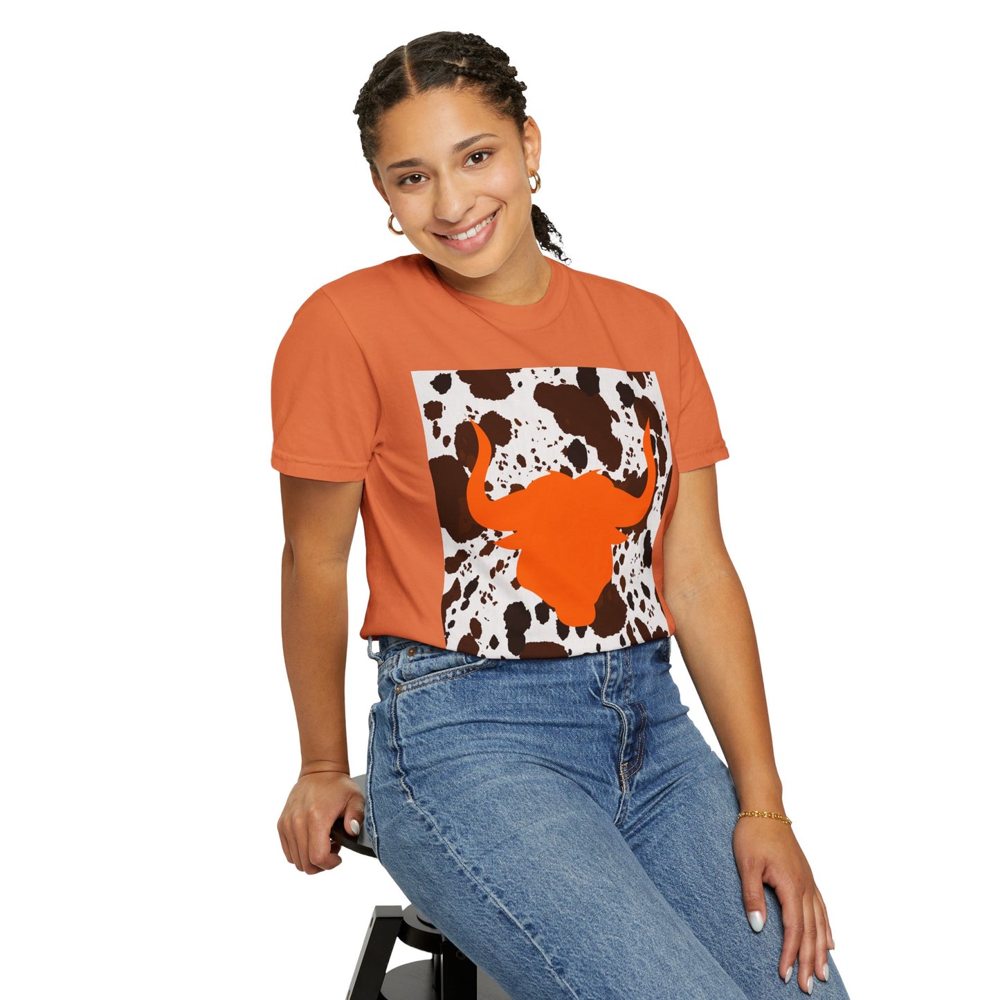 Cow 3 Unisex Garment-Dyed T-shirt