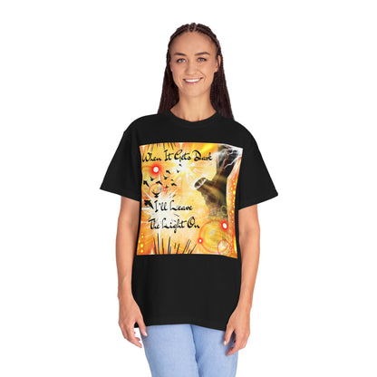 Leave The Light On Unisex Garment-Dyed T-shirt