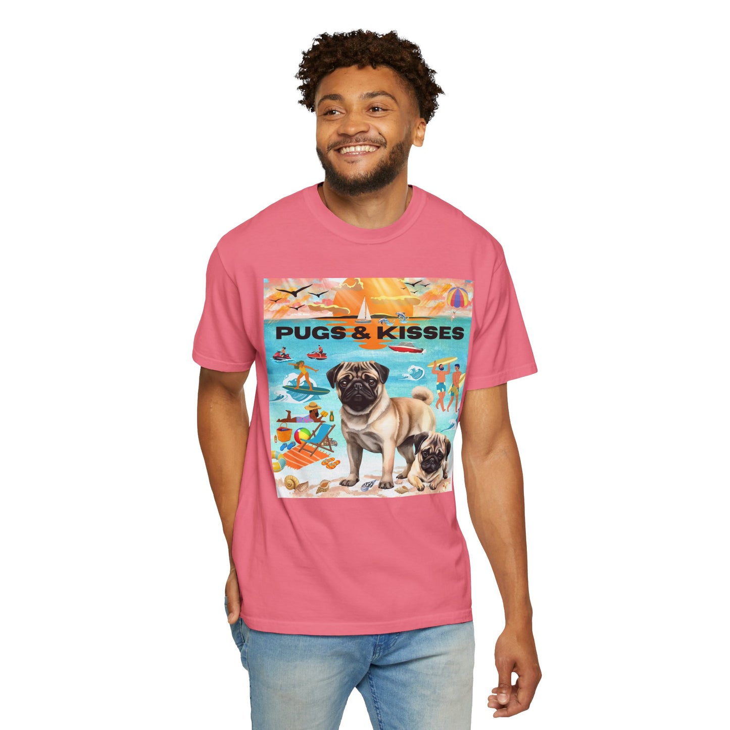 Pugs & Kisses Unisex Garment-Dyed T-shirt