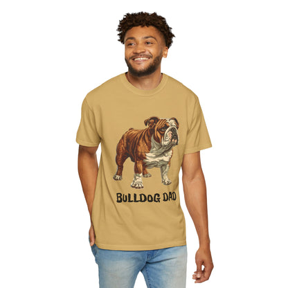 English Bulldog Dad Unisex Garment-Dyed T-shirt