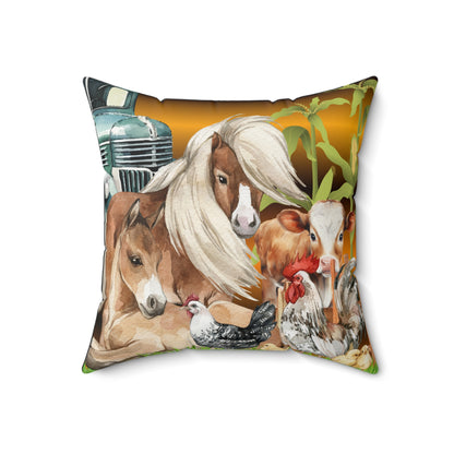 The Farm Spun Polyester Square Pillow