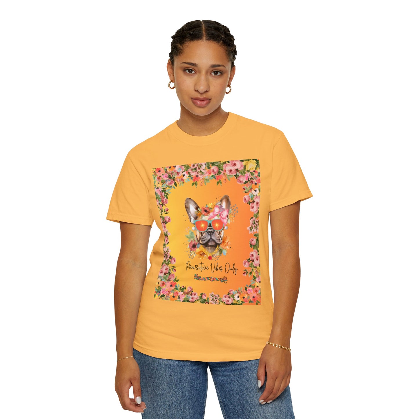 Pawsitive Vibes Only Unisex Garment-Dyed T-shirt