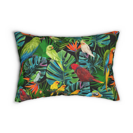 Birds In Paradise Spun Polyester Lumbar Pillow