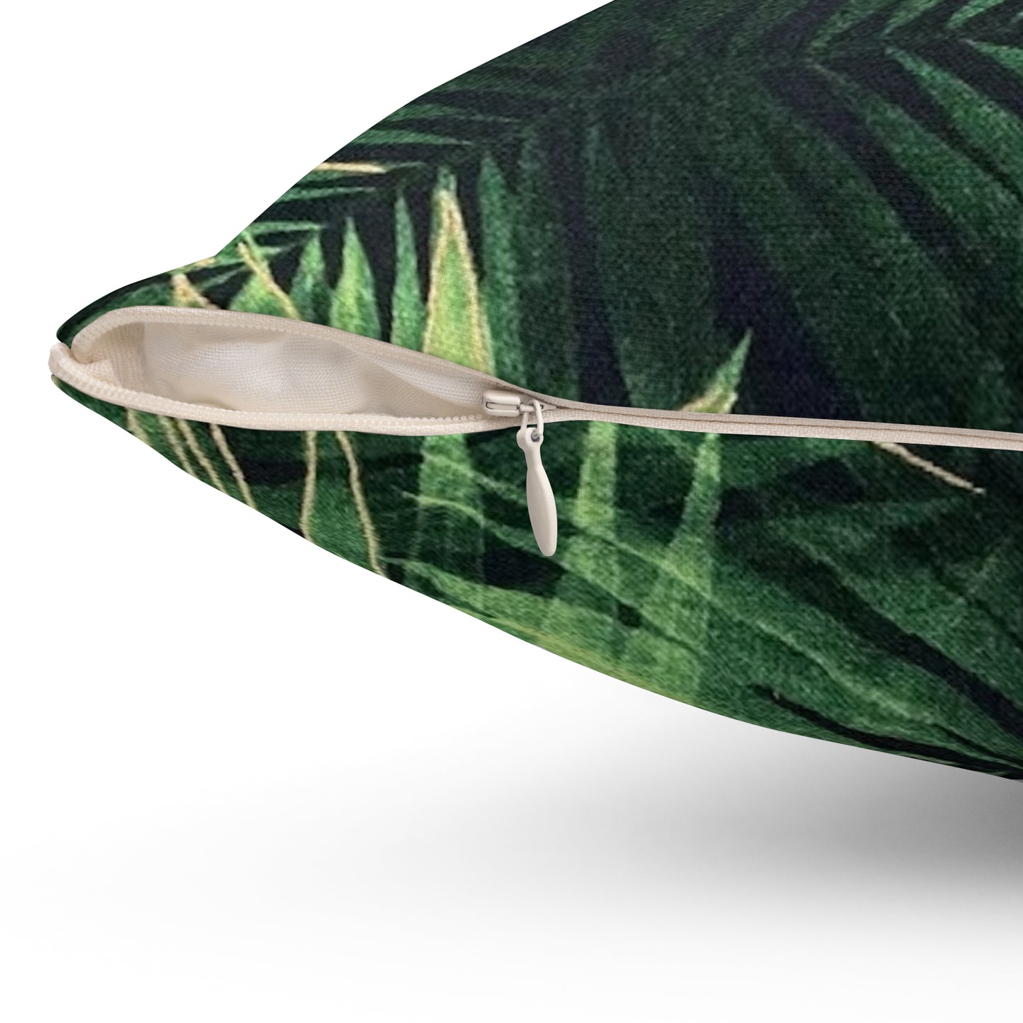 Spun Polyester Square Pillow Palm Leaves