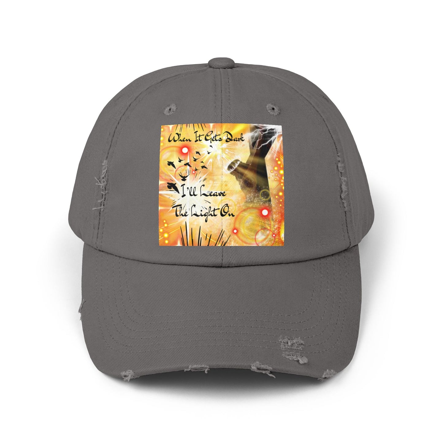 Leave The Light On Unisex Distressed Cap