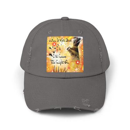 Leave The Light On Unisex Distressed Cap