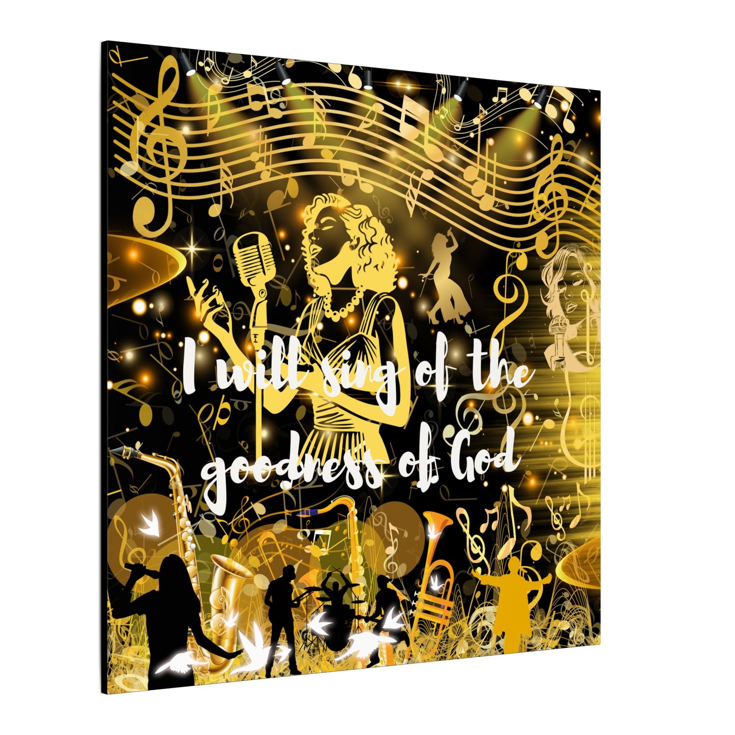 I Will Sing - Inspirational Canvas Wall Art, Music Decor, Home Office Inspiration, Gift for Musicians, Religious Gift, Wall Decoration