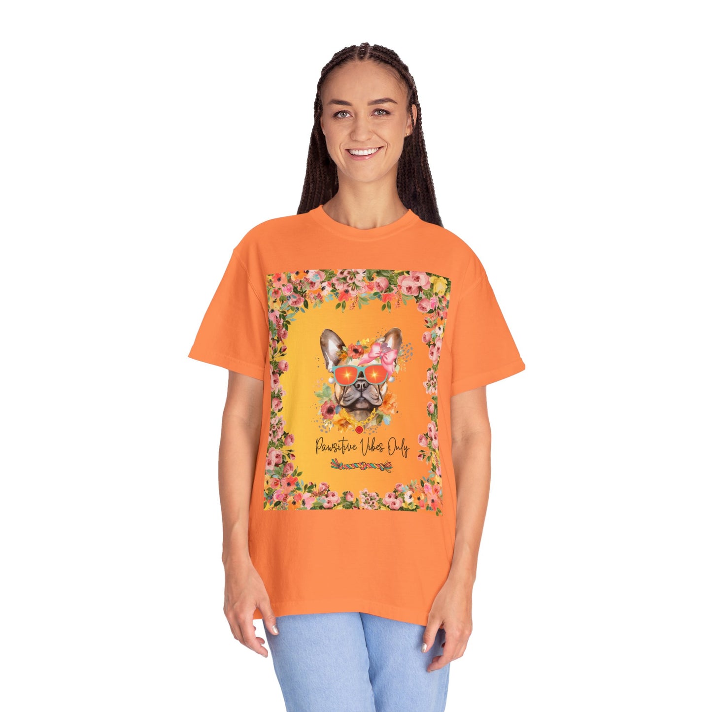 Pawsitive Vibes Only Unisex Garment-Dyed T-shirt