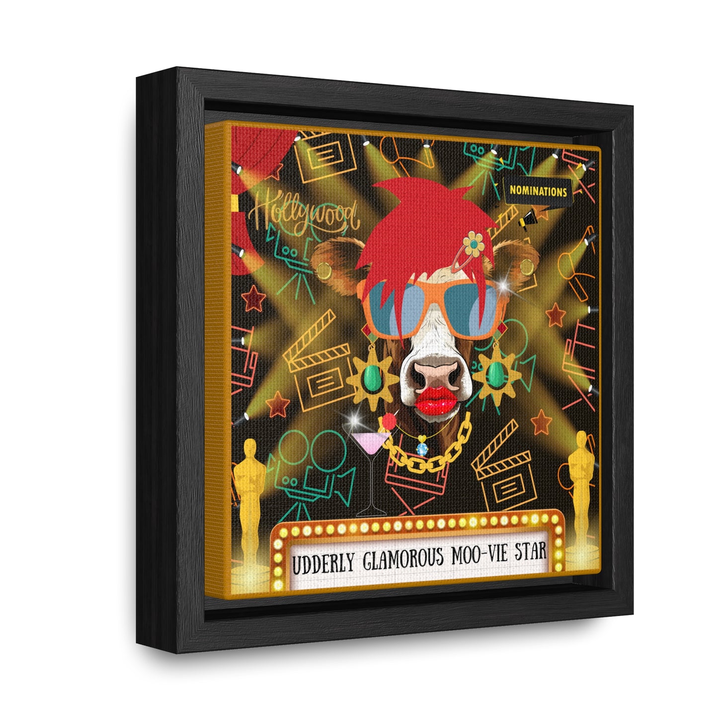 Moo-vie Star Gallery Canvas Wraps, Square Frame