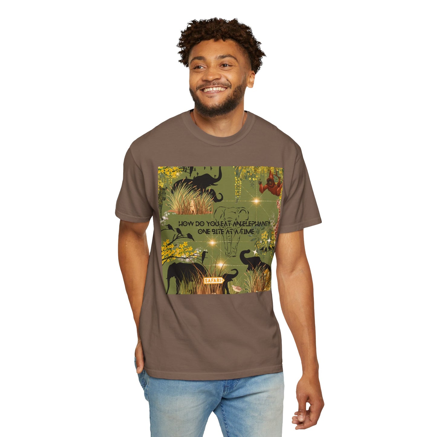 How Do You Eat An Elephant One Bite At A Time Unisex Garment-Dyed T-shirt