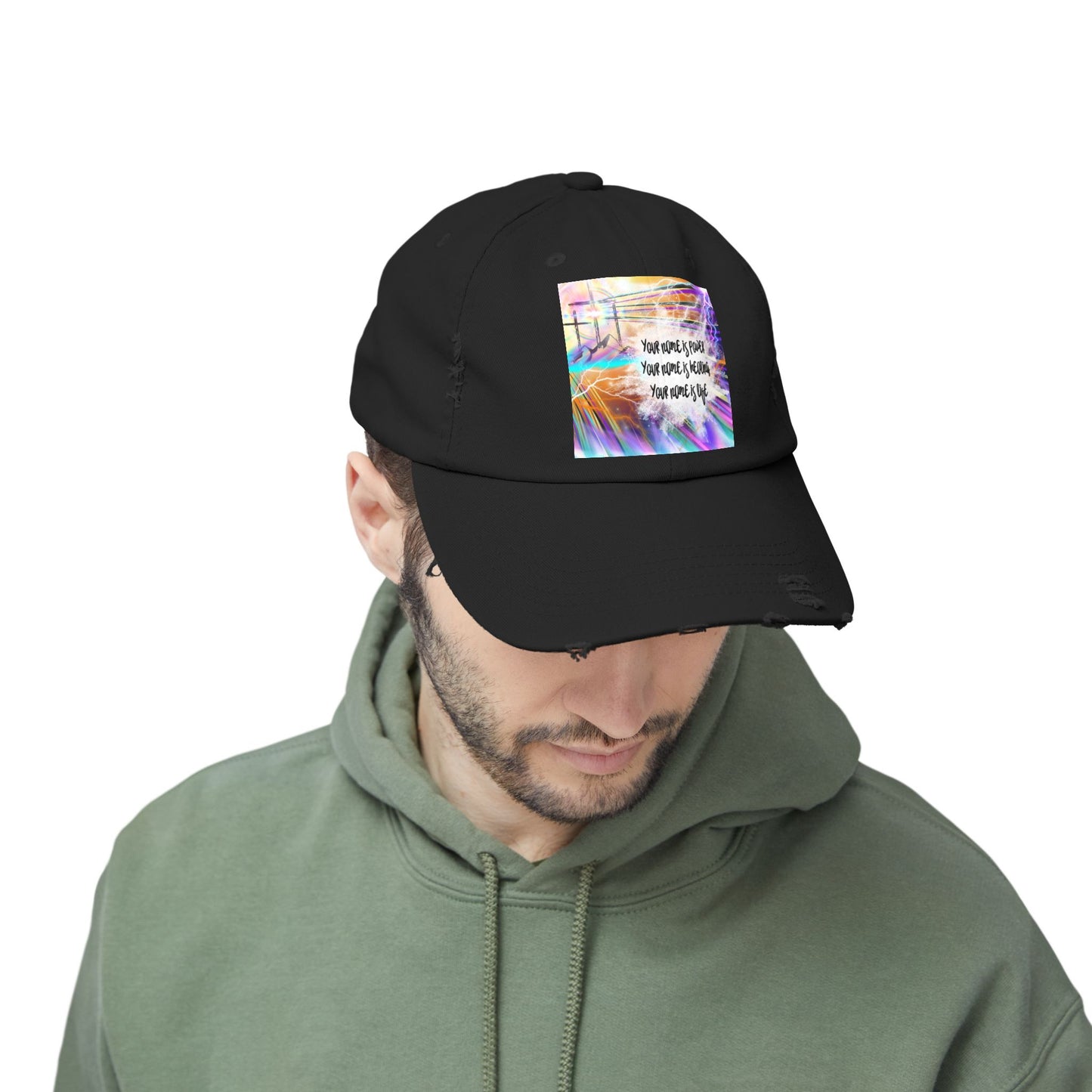 Your Name Unisex Distressed Cap