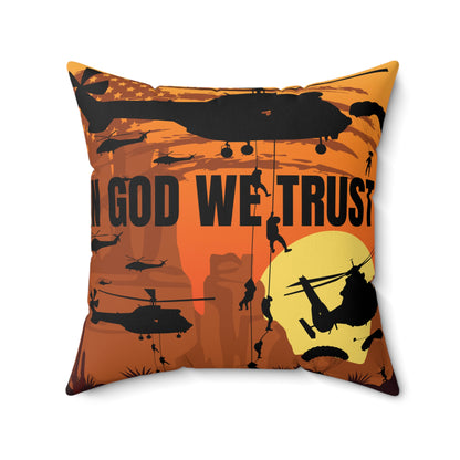 In God We Trust Spun Polyester Square Pillow