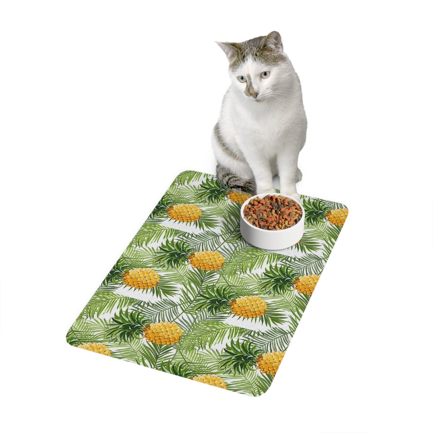 Pet Food Mat (12x18) Pineapple Palm