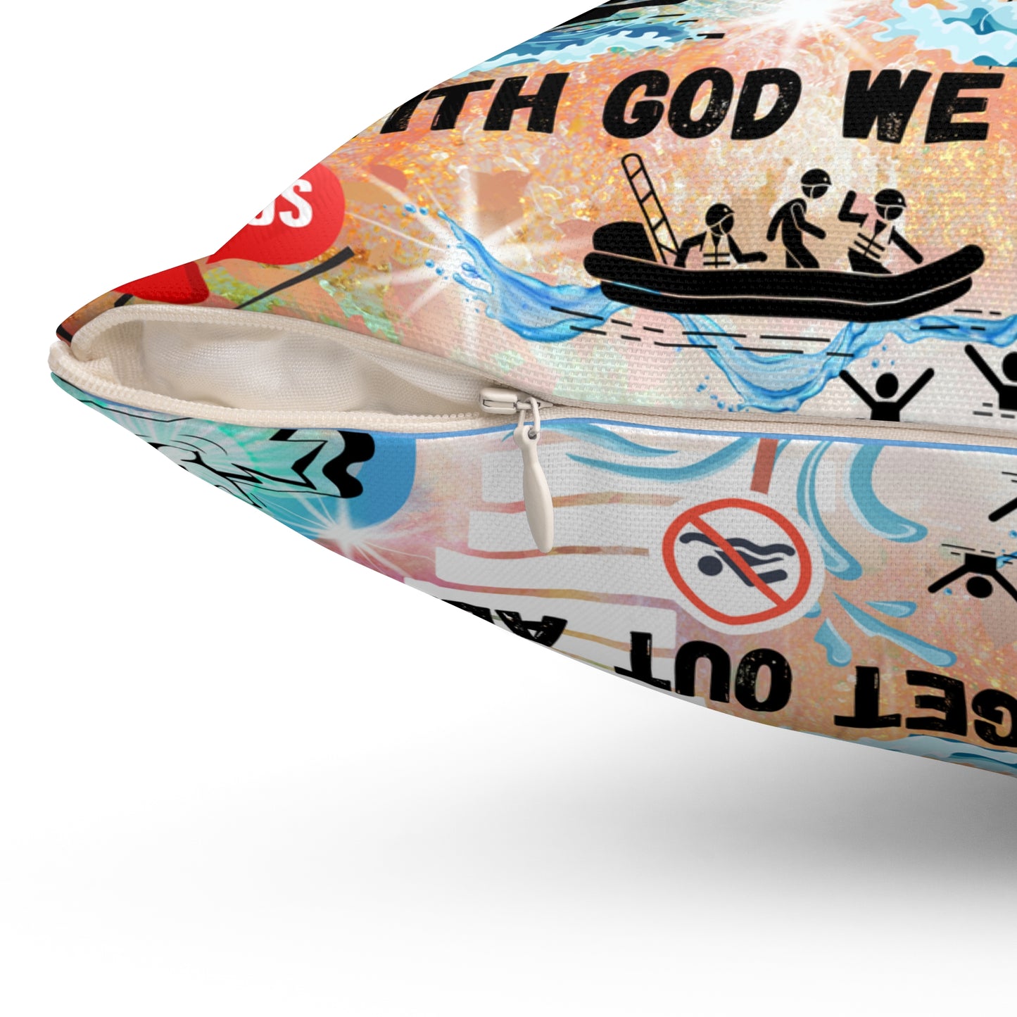 Don't Worry With God We Get Alive Spun Polyester Square Pillow