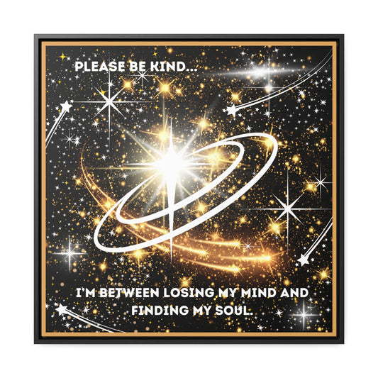 Please Be Kind I'm Between Losing My Mind And Finding My Soul Canvas Wall Art