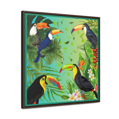 Toucans Gallery Canvas Wraps, Square Frame