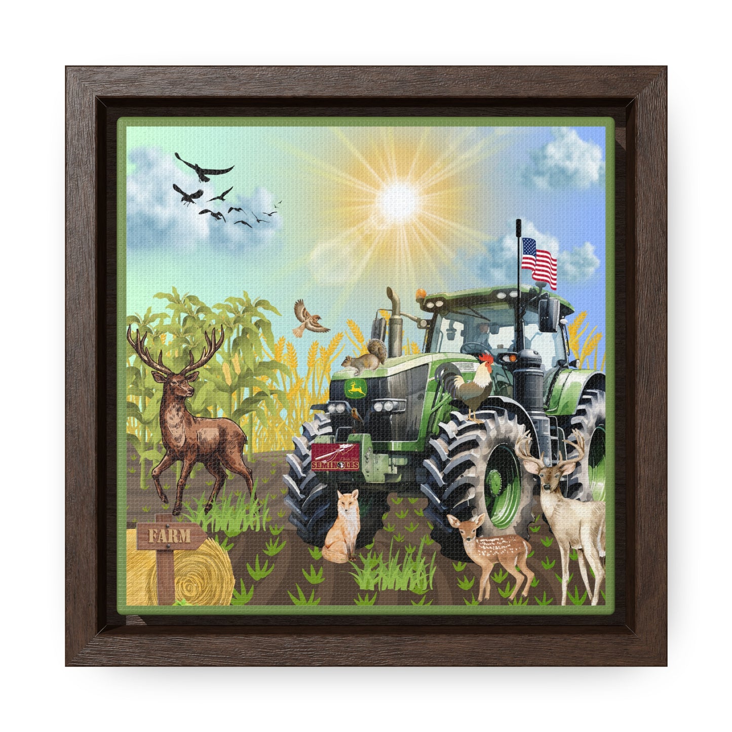 Farming In Florida Seminoles Gallery Canvas Wraps, Square Frame