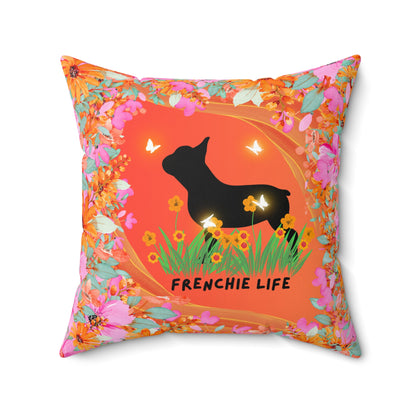 Frenchie Life Spun Polyester Square Pillow