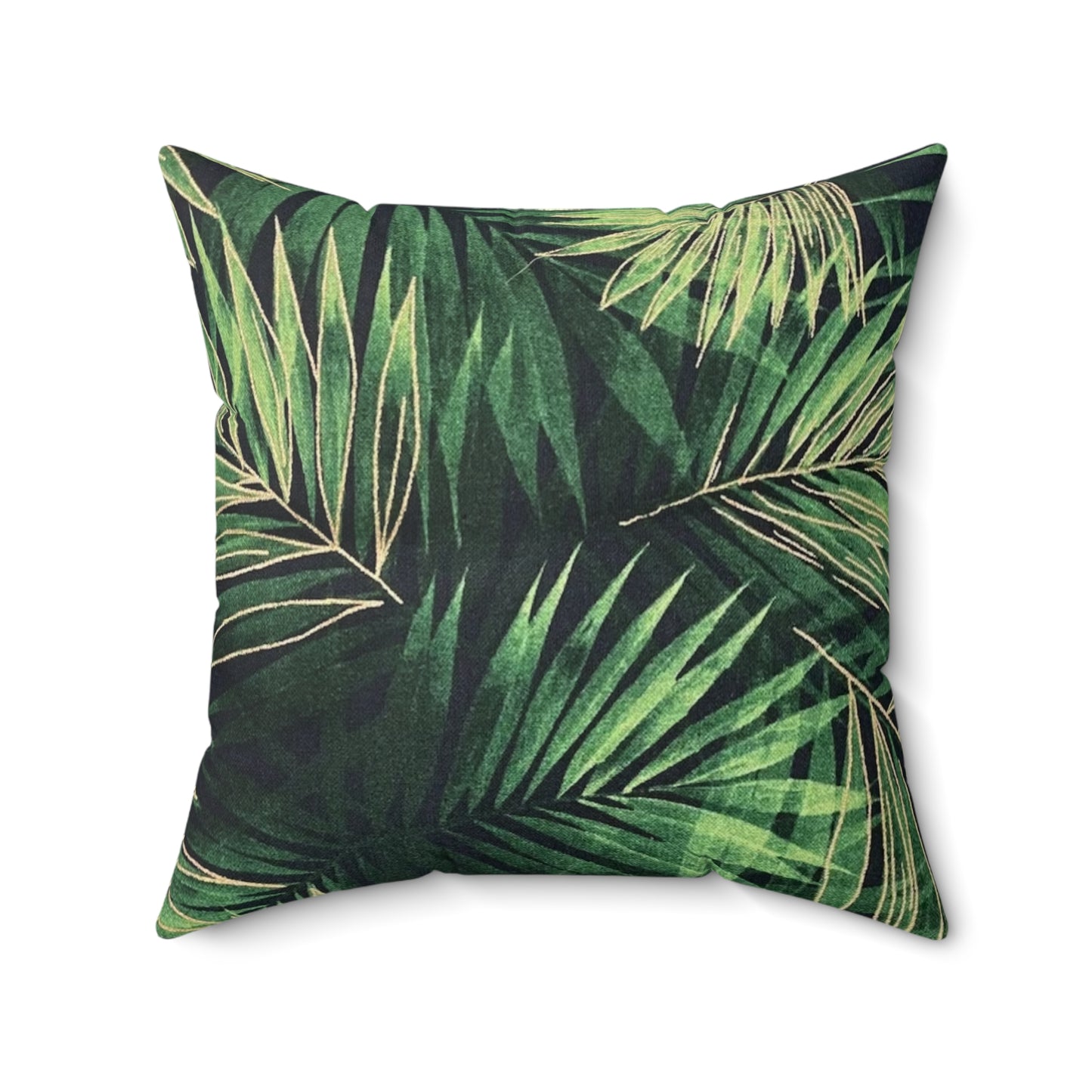 Spun Polyester Square Pillow Palm Leaves