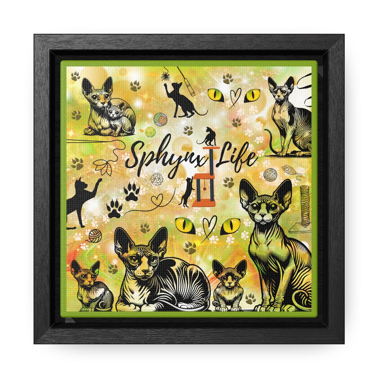 Sphynx Life Gallery Canvas Wraps, Square Frame