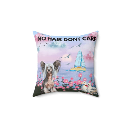 No Hair Don't Care Spun Polyester Square Pillow